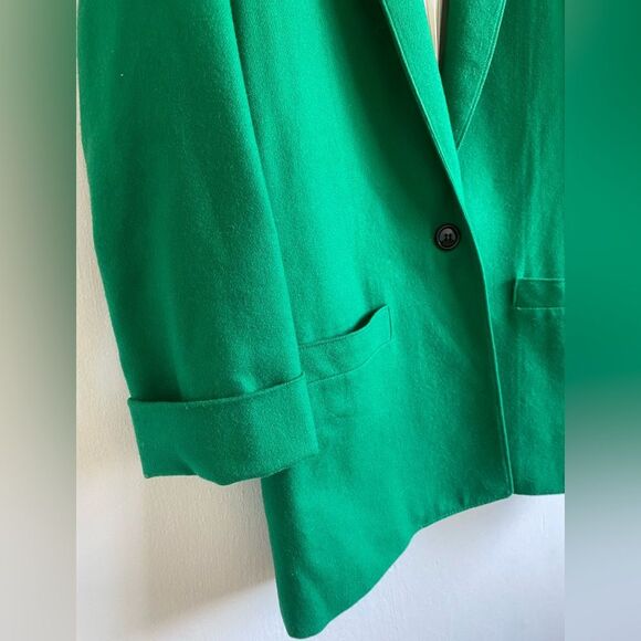 Vintage I.Magnin Blazer 100% Wool Green Size M Career business casual - Picture 9 of 10